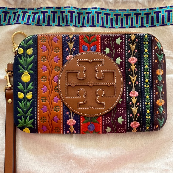 Tory Burch Bags Tory Burch Perry Bombe Ribbon Patchwork Wristlet